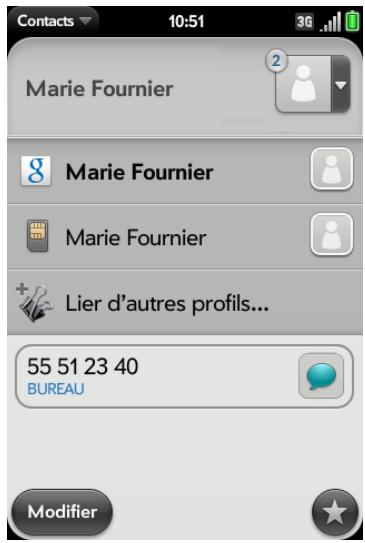 PALM PALM PRE 2 - Copie d'un contact sur la carte SIM - 1