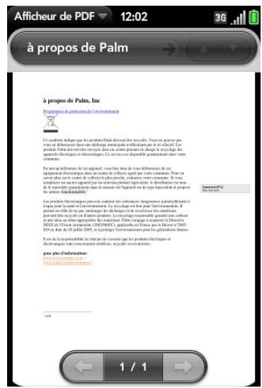 PALM PALM PRE PLUS - Recherche de texte dans un fichier - 1