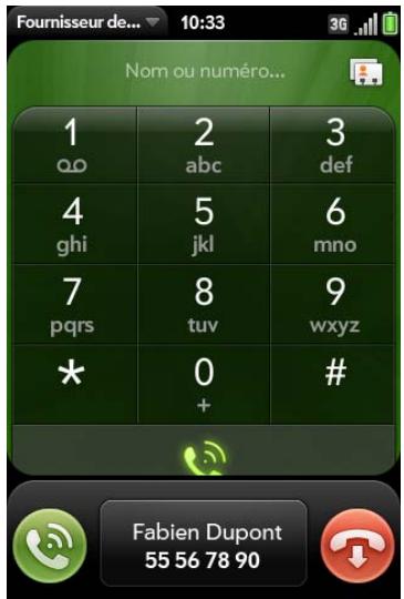 PALM PALM PRE PLUS - Réponse à un appel - 1