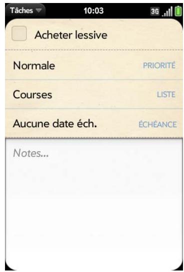 PALM PALM PRE PLUS - Définition de la priorité d'une tâche, de sa date d'échéance et d'autres paramètres - 1