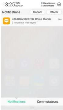 HISENSE C20 - Ouverture du panneau des notifications - 1