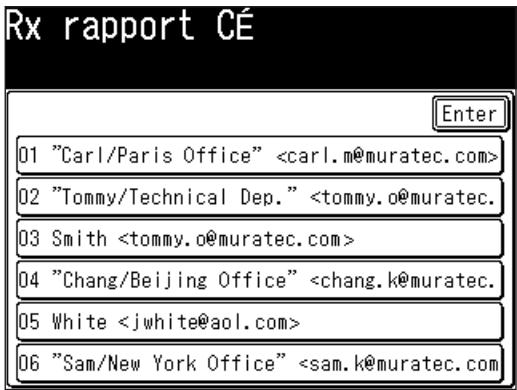 MURATEC F560 - Consulter l'historique de réception d'e-mail - 2