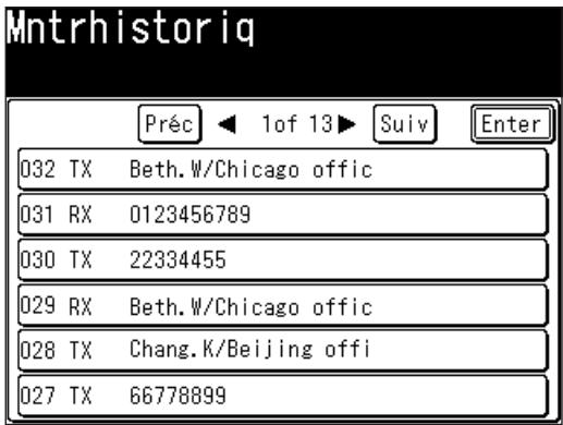 MURATEC F560 - Consulter l'historique d'envoir/reception de fax - 2