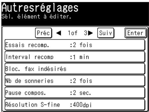 MURATEC F560 - Accès aux autres paramètres fax - 1