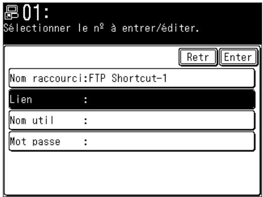 MURATEC F560 - Enregistrement d'un serveur FTP vers un raccourci - 7