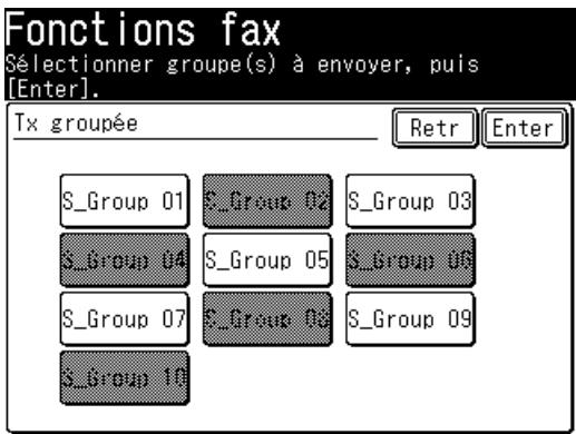 MURATEC F560 - Envoyer un fax ou un courrier électronique à l'aide d'un groupe d'applé - 1