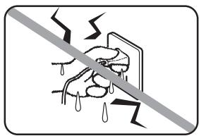 MURATEC F560 - Ne manipulez jamais la machine ou le cordon d'alimentation avec les mains mouillées - 1