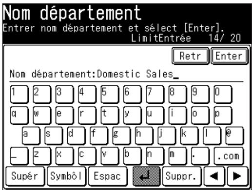 MURATEC F560 - Enregistrement des codes de département. - 4