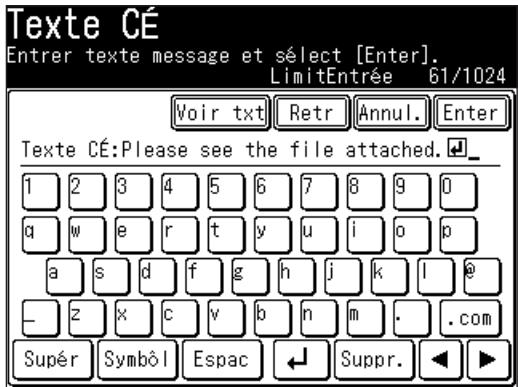 MURATEC F560 - Editor la ligne d'objet et le message texte - 5
