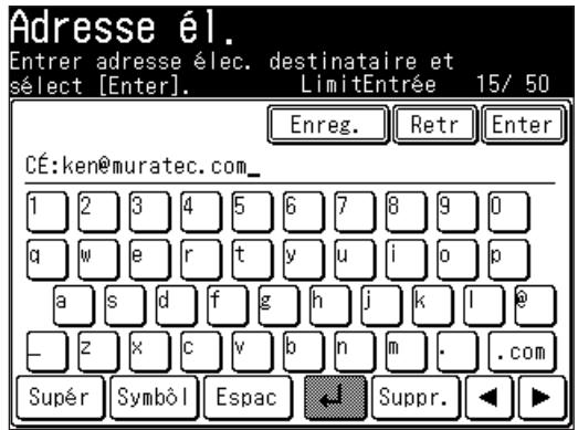 MURATEC F560 - Enregistrer l'adresse de courrier électronique saisie dans le carnet d'adresses - 1
