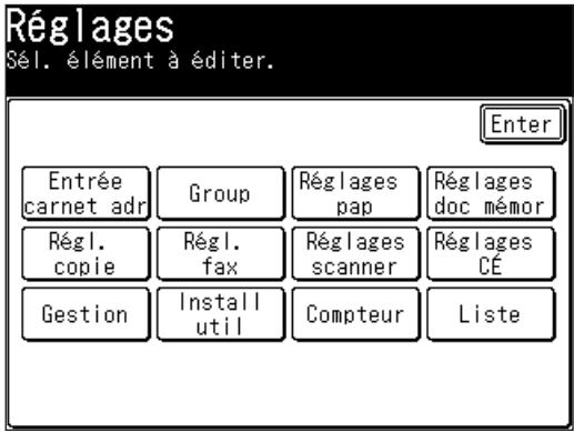 MURATEC F560 - Menu des paramètres machine - 1