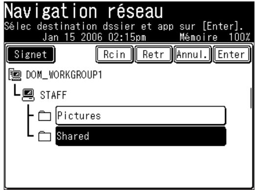 MURATEC F560 - Enregistrer un raccourci dossier à partir de l'écran parcourir - 1