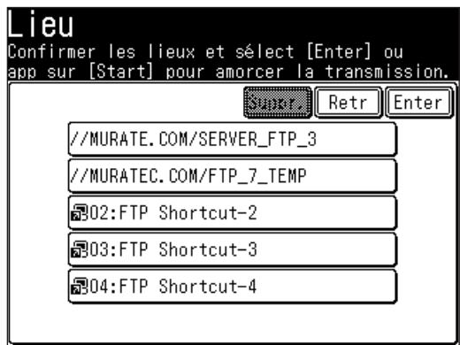 MURATEC F560 - Enregistrement d'un serveur FTP vers un raccourci - 7