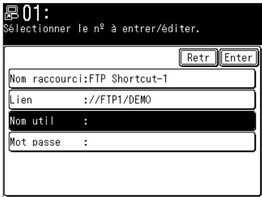 MURATEC F560 - Enregistrement d'un serveur FTP vers un raccourci - 9