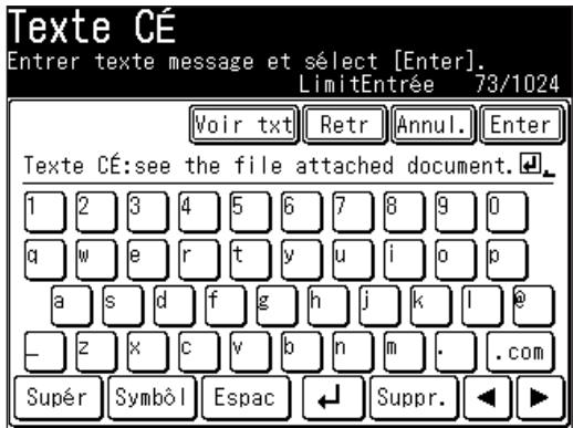 MURATEC F560 - Editor la ligne d'objet et le message texte - 5