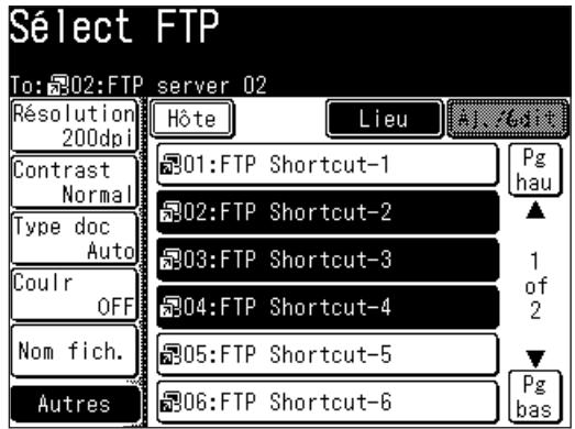 MURATEC F560 - Enregistrement d'un serveur FTP vers un raccourci - 6