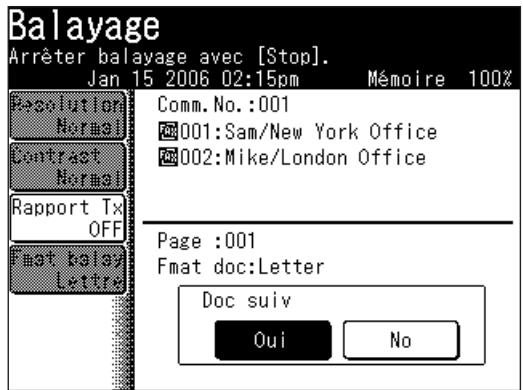 MURATEC F560 - Appuyez sur [Oui] pendant la numérisation du document. - 1