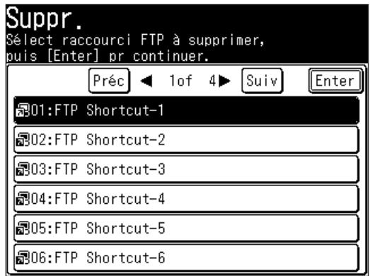 MURATEC F560 - Effacer un raccourci FTP - 2