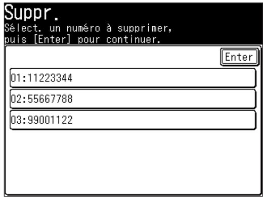 MURATEC F560 - Effacement d'un numero de la liste de nombres bloqués - 2