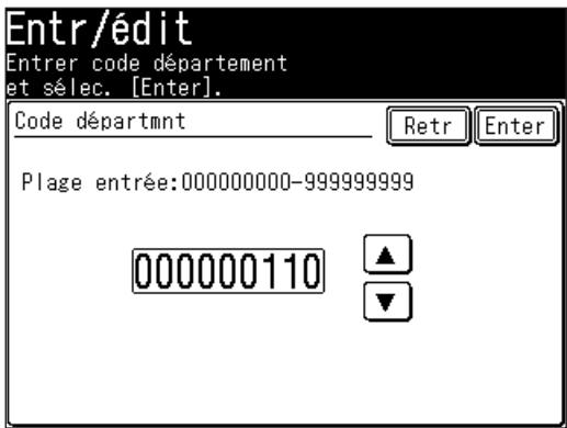 MURATEC F560 - Enregistrement des codes de département. - 2