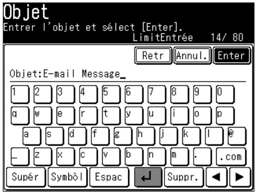 MURATEC F560 - Editor la ligne d'objet et le message texte - 3