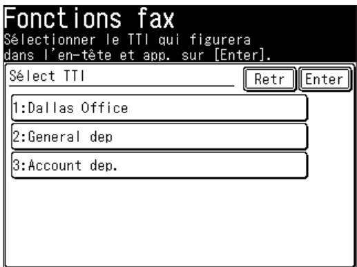 MURATEC F560 - Sélection du TTI - 1