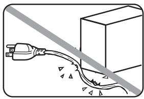 MURATEC MFX-1330 - Ne posez pas de meuble ou d'autre équipement sur le cordon d'alimentation - 1