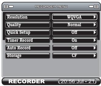 NEUROS VIDEO RECORDER 2 - Menu Enregistreur - 1