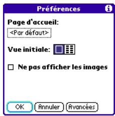 PALMOME TREO 600 - Personnalisation des paramètres du navigateur Internet - 1