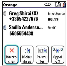 PALMOME TREO 600 - Effectuer un second appel - 1