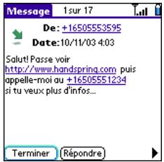 PALMOME TREO 600 - Réception de messages - 2