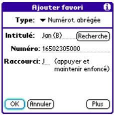 PALMOME TREO 600 - Création d'un numéro abrégé via un bouton Favori Orange - 1