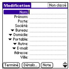 PALMOME TREO 600 - Ajout d'un contact - 1