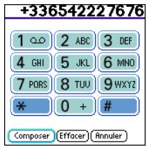 PALMOME TREO 600 - Composition d'un numéro à l'aide du Clavier de numérotation à l'écran - 3