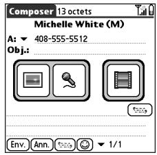 Composer 13 octets Michelle White (M) A: ▼ 408-555-5512 Obj.: Env. Ann. 1/1