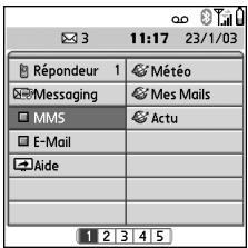 Répondeur 1 Météo Messaging Mes Mails MMS Actu E-Mail JAide 1 2 3 4 5