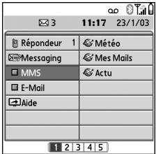 Répondeur 1 Météo Messaging Mes Mails MMS Actu E-Mail JAide 1 2 3 4 5