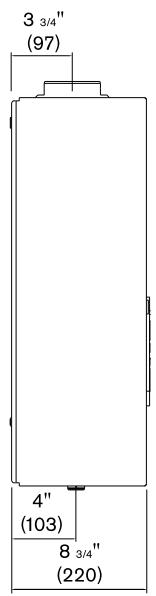PROTANKLESS 635ES - Dimensions et dégagement minimal lors de l'installation - 3