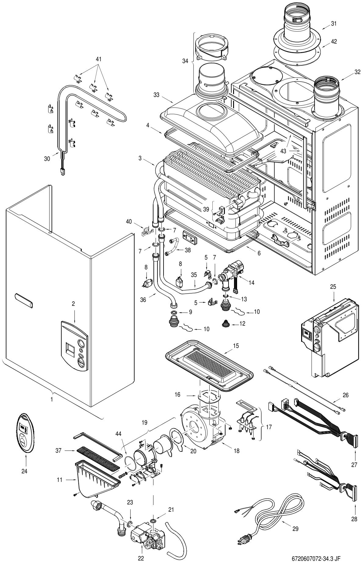 PROTANKLESS 635ES - Diagramme des composants - 1