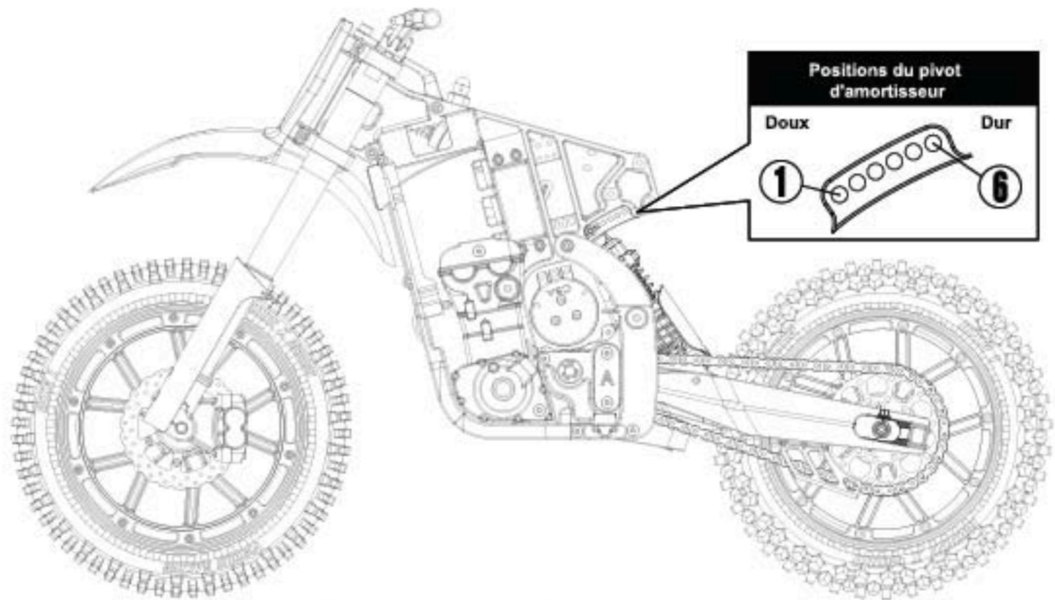 VENOM VMX450 - Position de l'amortisseur arrive - 1