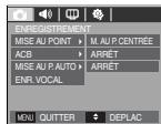 SAMSUNG M100 - Comment utiliser le menu - 1