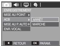 SAMSUNG M100 - Configuration du mode d'enregistrement à l'aide de l'écran LCD - 1