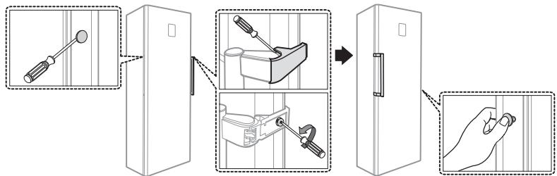 SAMSUNG RZ80FHSW - Inversion du SENS d'ouverture de la porte du congélateur - 4