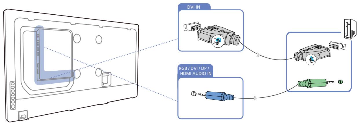 SAMSUNG DE40A - Connexion à l'aide d'un cable DVI (type numérique) - 1