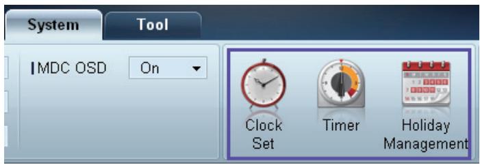System Tool IMDC OSD On Clock Set Timer Holiday Management