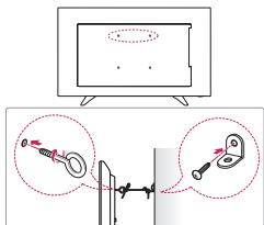 LG 32LH500D, 43LH500T - Securing the TV to a wall - 1