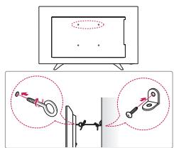 LG 32LH500D, 43LH500T - Befestigen des TV-Gerätes an einer Wand - 1