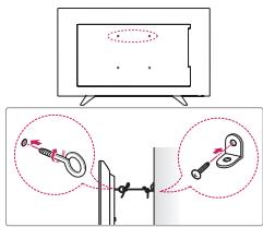 LG 32LH500D, 43LH500T - Fixar a TV numa parede - 1