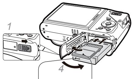 SAMSUNG VLUU WB550 - Inserindo a bateria e o cartao de memória - 1