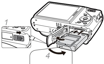 SAMSUNG VLUU WB550 - Inserting the battery and memory card - 1